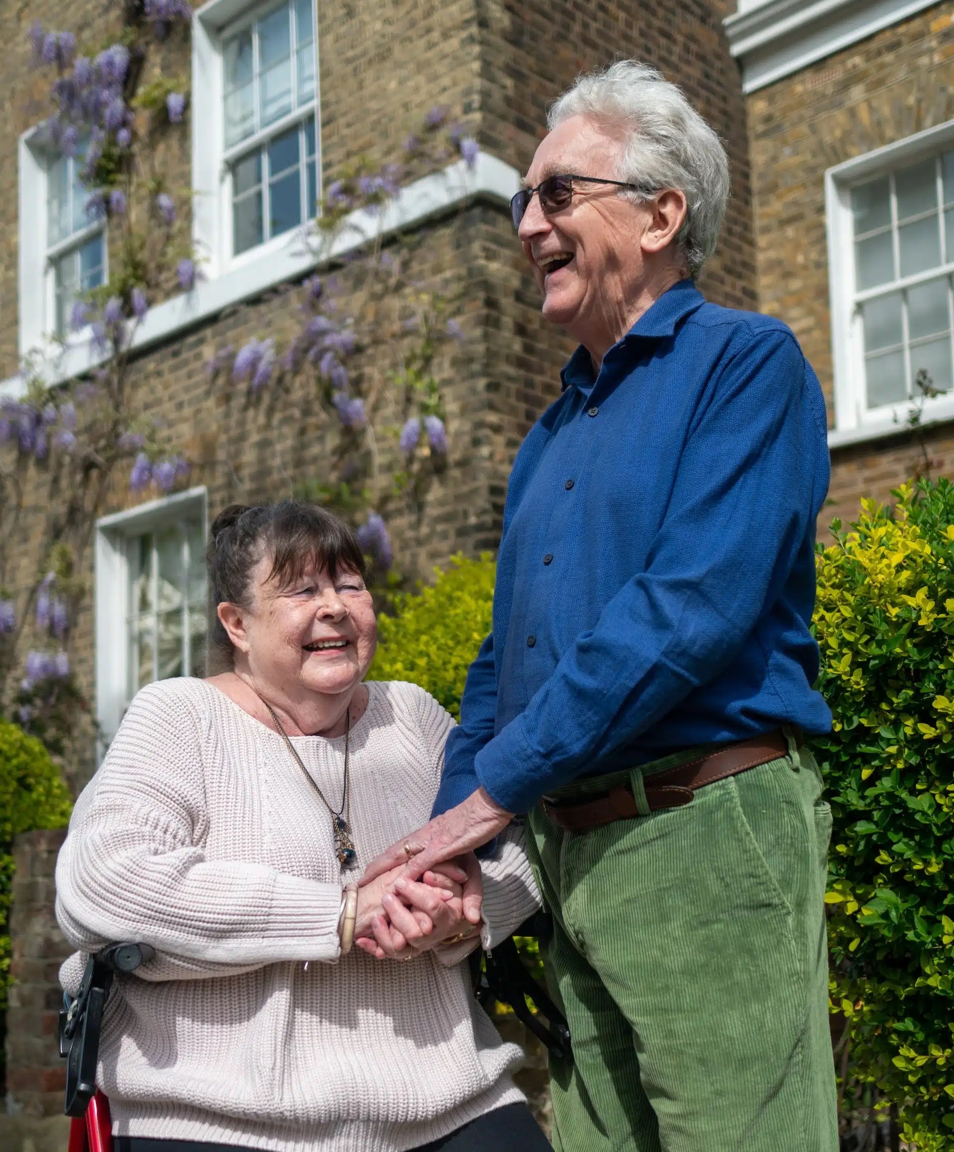 Couple enjoying time together in the garden